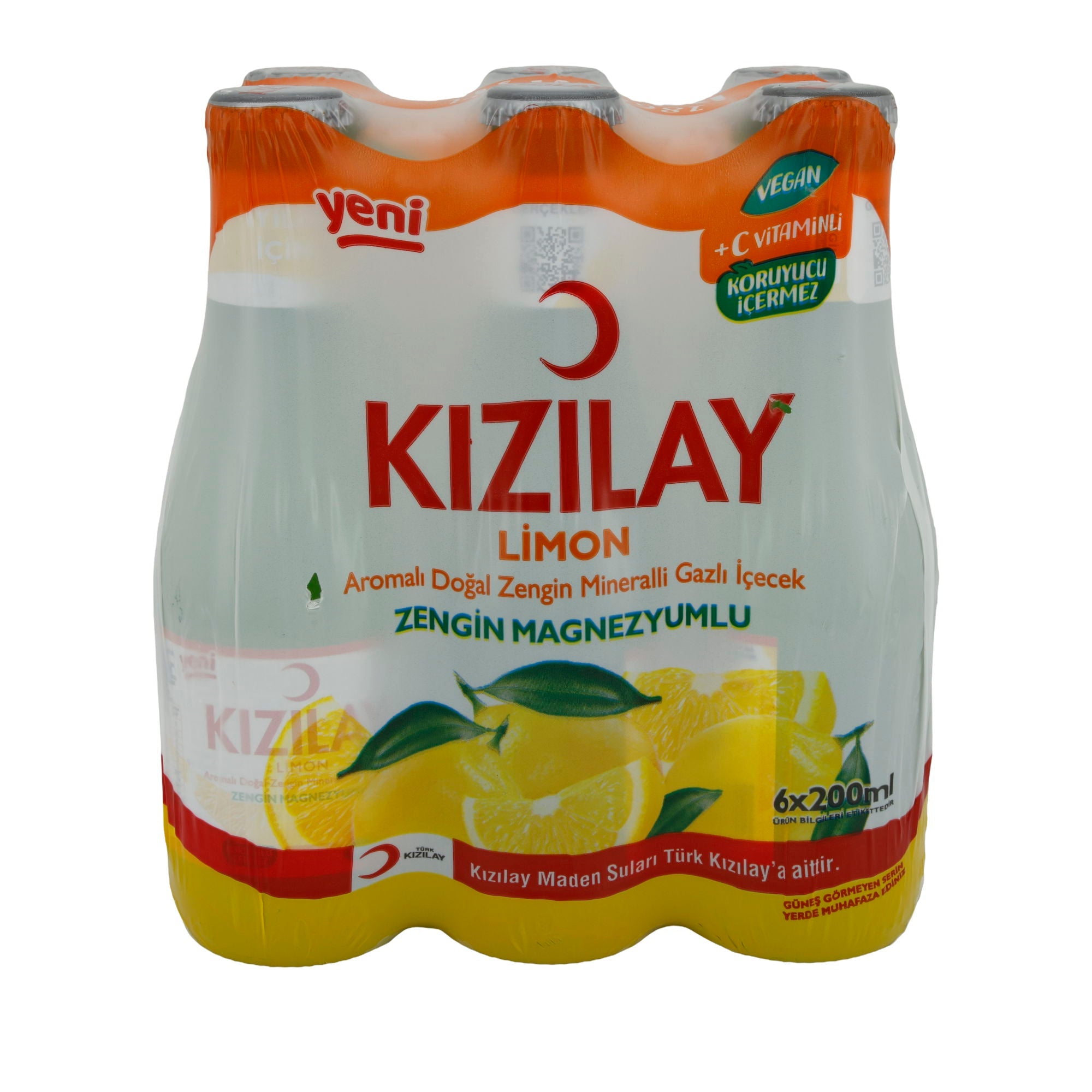 Mineralwasser Kızılay | Zitrone | Erfrischendes Mineralwasser mit Zitronenaroma | 6 x 200 ml KIZILAY